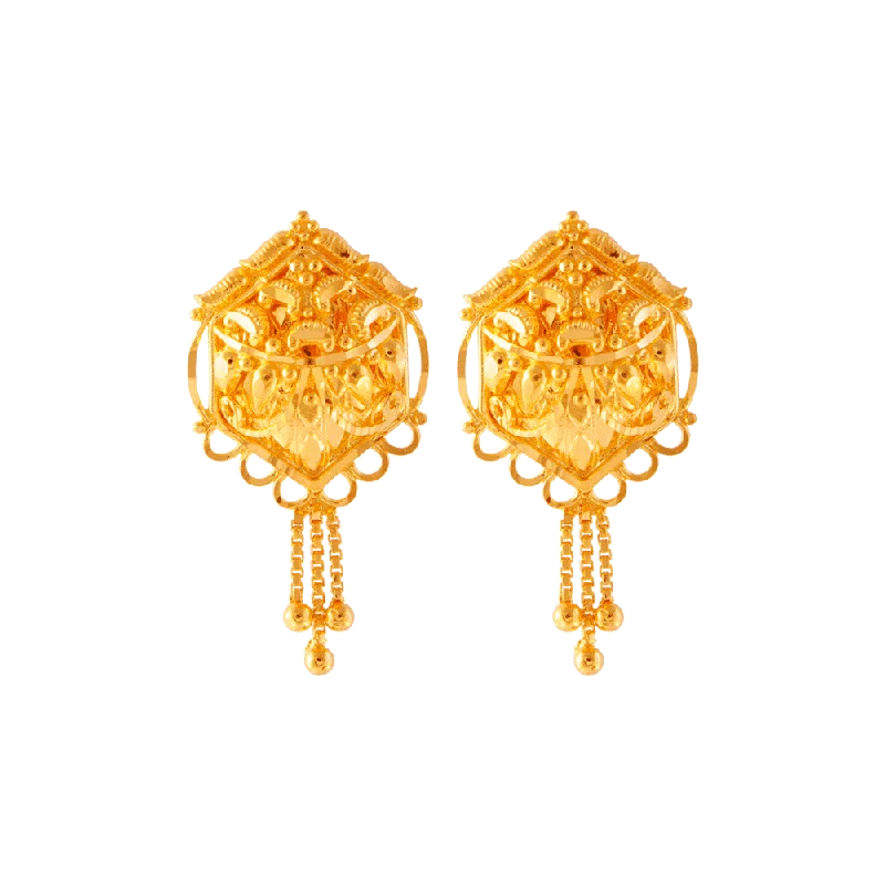 Large Stud Earrings for Statement -22KT (916) Yellow Gold Stud Earrings For Women