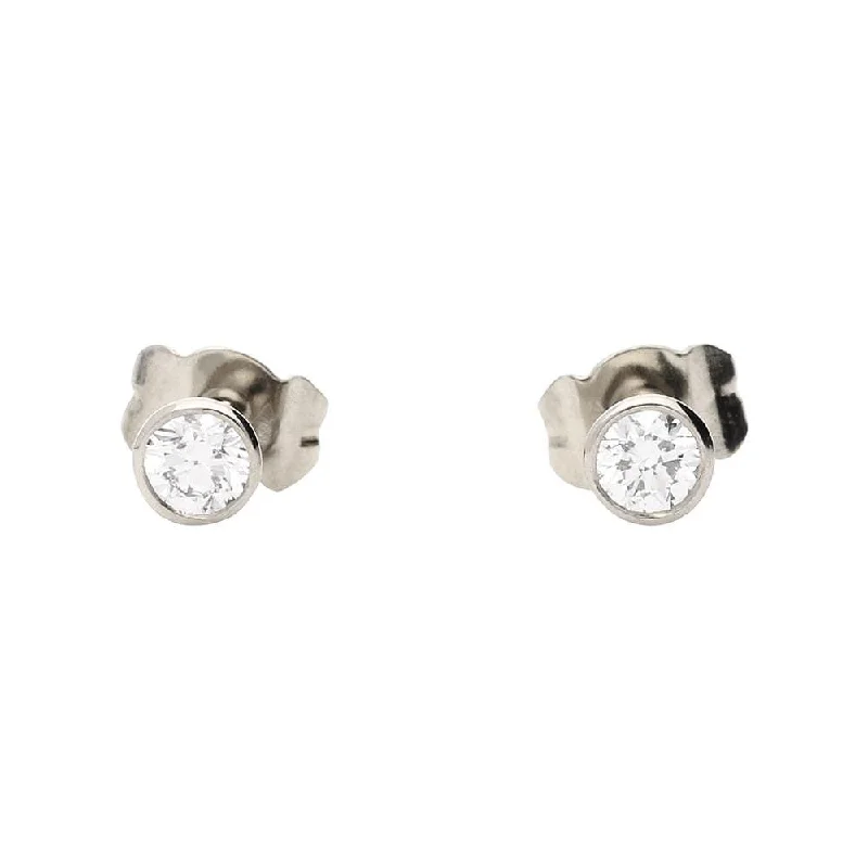 Ethnic Stud Earrings with Tribal Design -18ct white gold 0.36ct certified diamond stud earrings