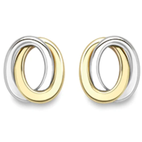 Minimalist Stud Earrings with Simplicity -9ct Mix Gold Interloop Stud earrings