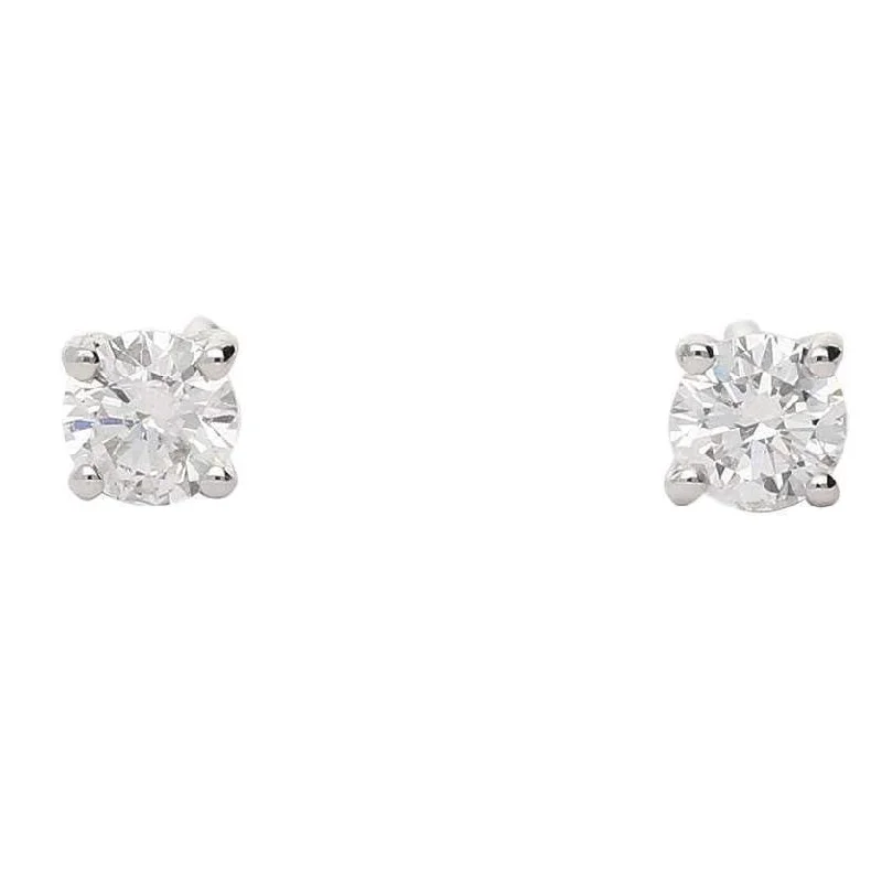 Celtic Stud Earrings with Knotwork -18ct white gold 0.50ct diamond four claw stud earrings