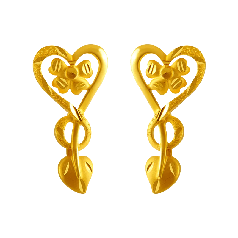 Stud Earrings for Concert Look -22KT Yellow Gold Stud Earrings For Women