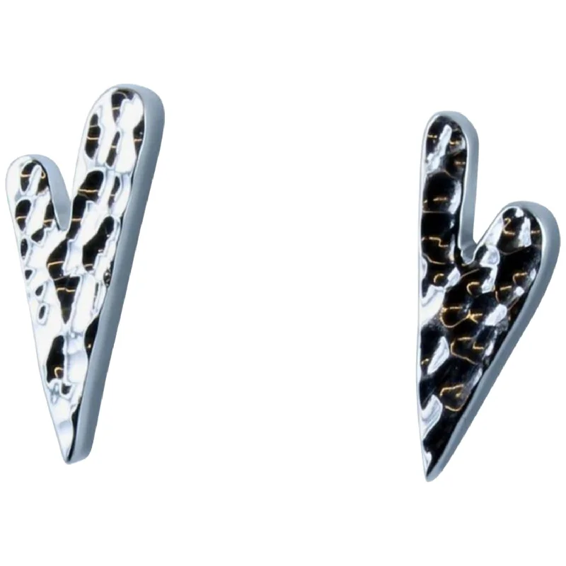 Stud Earrings for Valentine's Day -Sterling Silver Queen of Hearts Stud Earrings