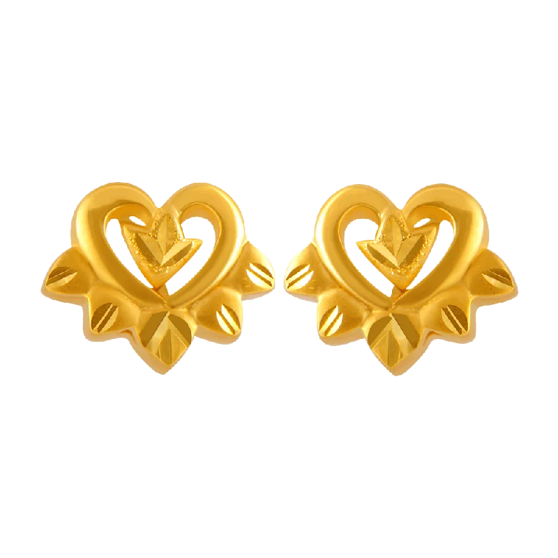 Stud Earrings for Festival Style -22KT Yellow Gold Stud Earrings For Women