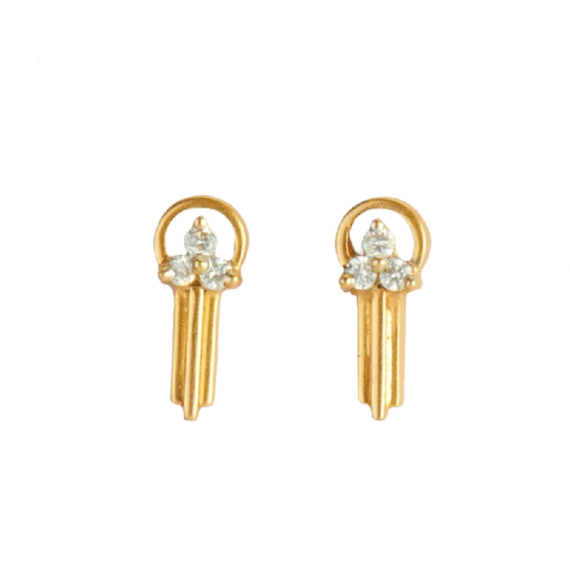 Stud Earrings for Prom Night -18KT (750) Yellow Gold And Diamond Stud Earrings For Women