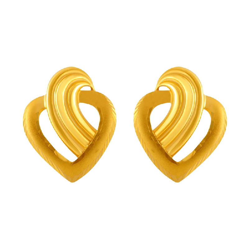 Stud Earrings for Formal Attire -22KT Yellow Gold Stud Earrings For Women