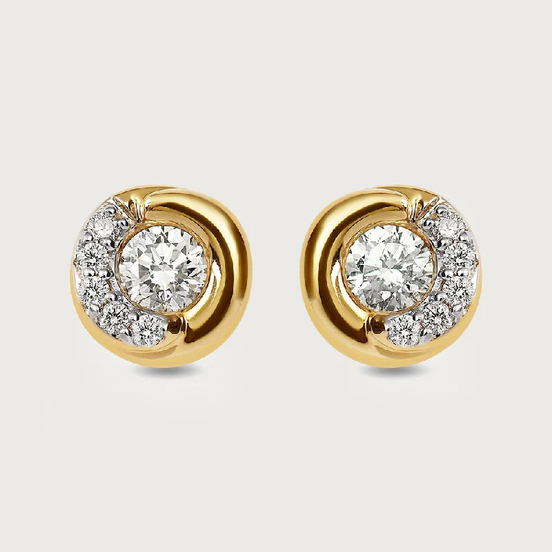 Square Stud Earrings for Modern -Versa Certified Diamonds Stud Earrings in 14K Gold, 0.27 cts. IGI Certified diamonds