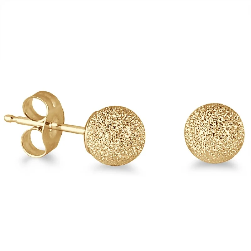 Stud Earrings for Casual Outfit -Marquee Jewels 14k Yellow Gold Laser-cut Ball Stud Earrings