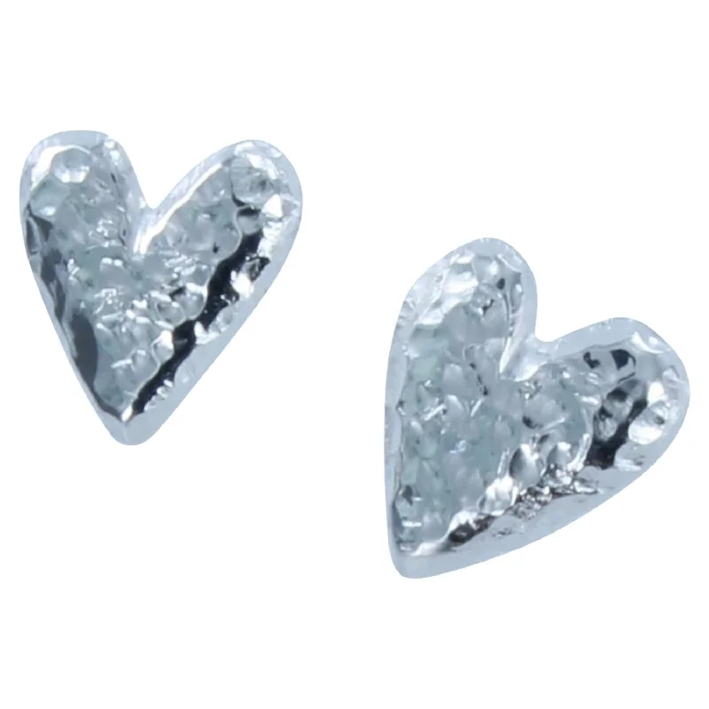 Stud Earrings with Gemstones and Beads -Melting Heart Sterling Silver Stud Earrings