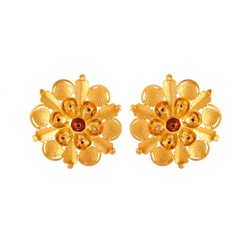 Maximalist Stud Earrings for Bling -22KT (916) Yellow Gold Stud Earrings For Women