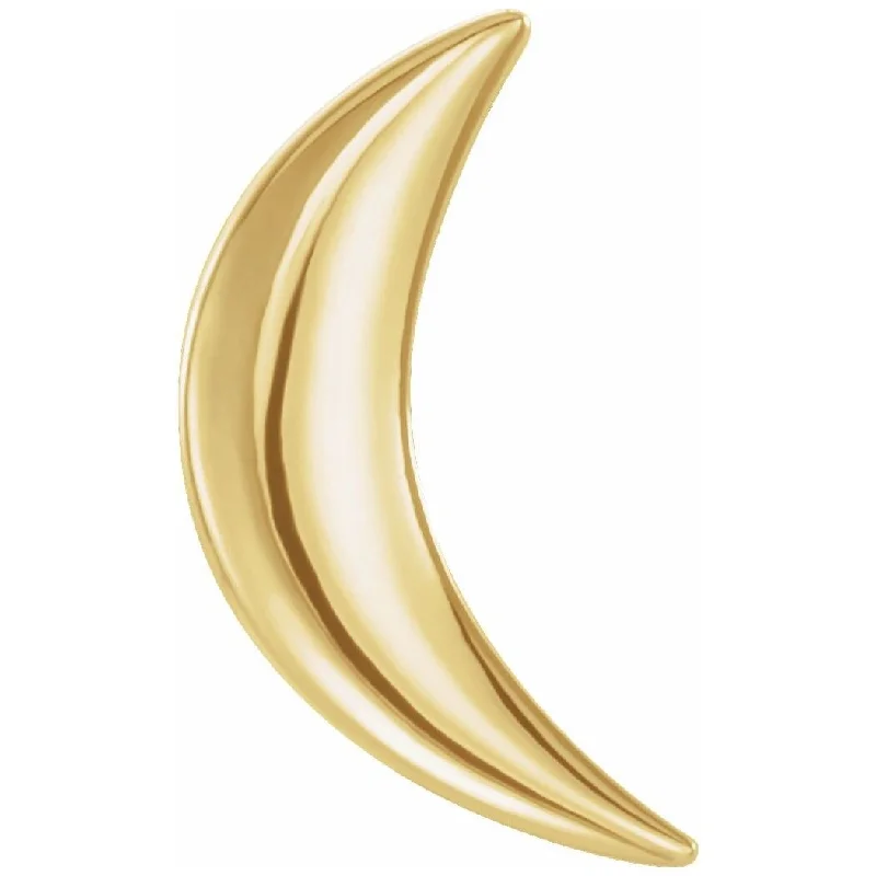 Gothic Stud Earrings with Dark Tone -Curata 14k Yellow Gold Polished Crescent Celestial Moon Stud Earrings