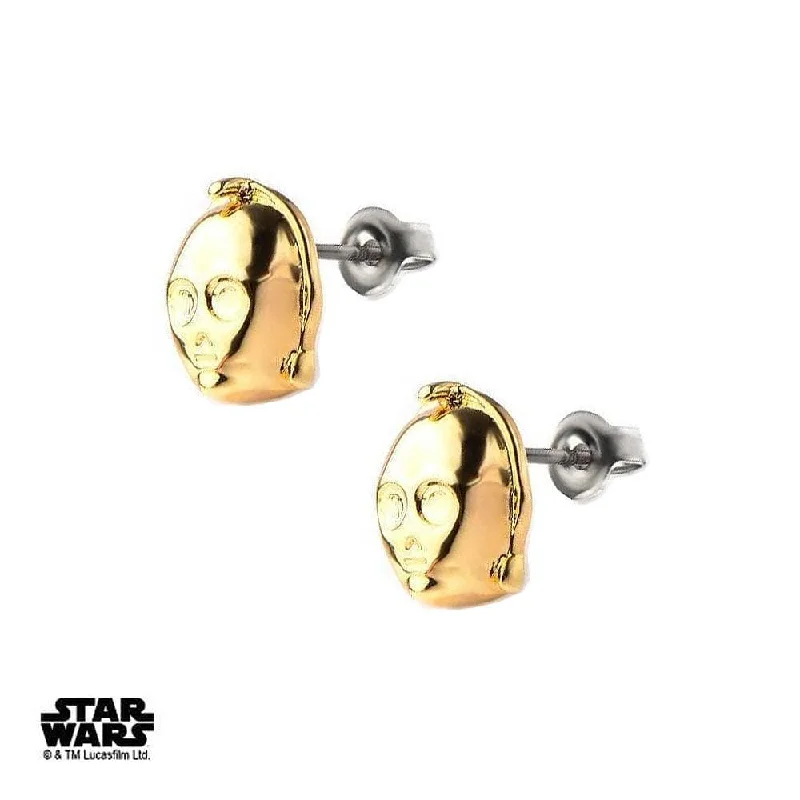 Diamond Stud Earrings for Luxury -Star Wars™ C-3PO Stud Earrings