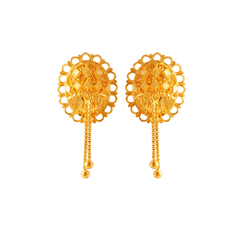 Small Stud Earrings for Delicate -22KT (916) Yellow Gold Stud Earrings For Women