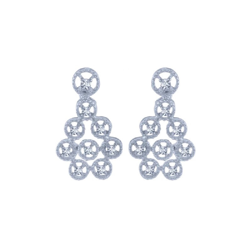 Nickel Free Stud Earrings for Safety -18KT (750) White Gold And Diamond Stud Earrings For Women