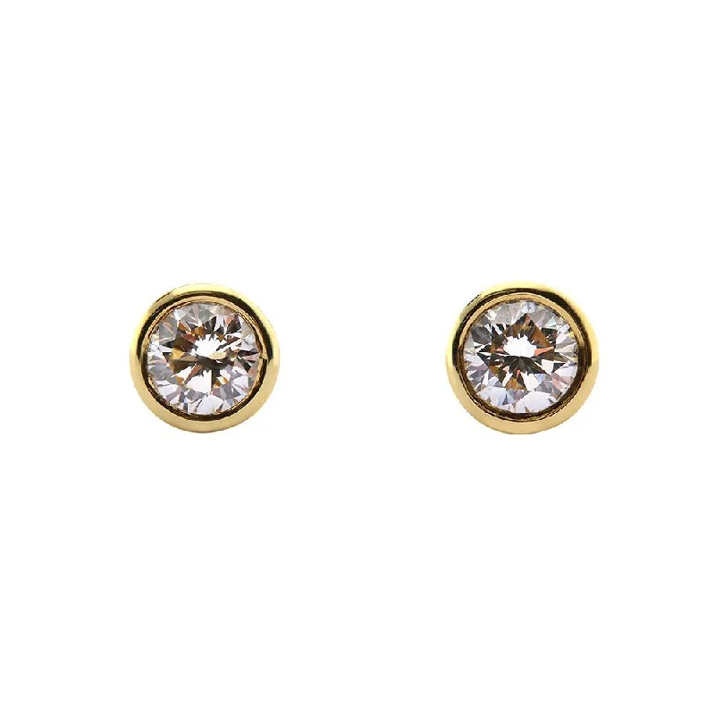 Indian Stud Earrings with Intricacy -18ct yellow gold brilliant cut 0.40ct diamond stud earrings