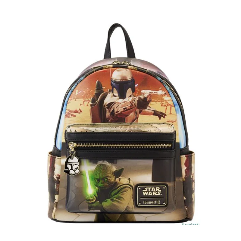 Compact hiking backpack with rain cover included -Loungefly Star Wars Episode Two Attack Of The Clones Scene Mini Backpack