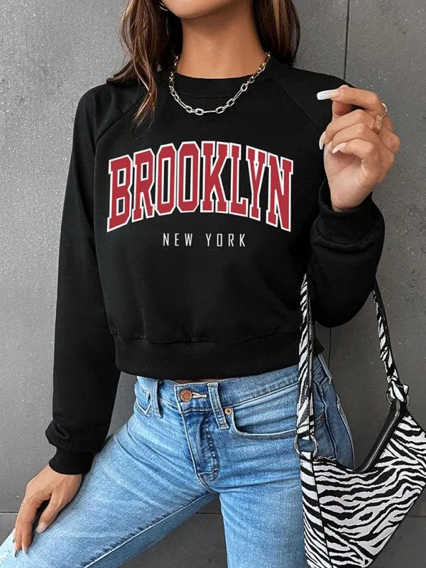 Travel T-Shirts for On-the-go -Brooklyn Print Women Sweatshirt