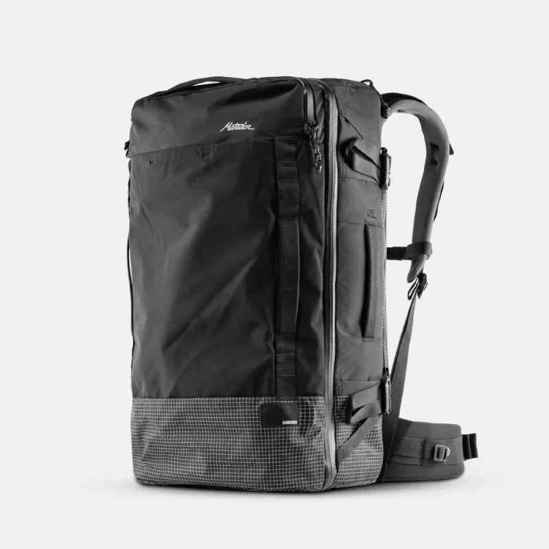 Stylish minimalist backpack for modern nomad life -Matador GlobeRider45 Travel Backpack - Black