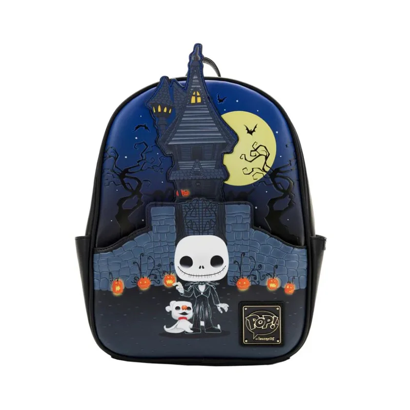 Vintage leather backpack for timeless explorer vibes -Loungefly Disney POP NBC Jack Skellington House Mini Backpack