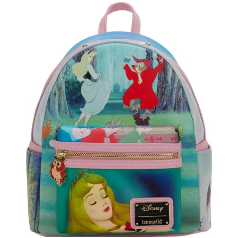 Brightly colored backpack for easy group spotting -Loungefly Disney Sleeping Beauty Princess Scene Mini Backpack