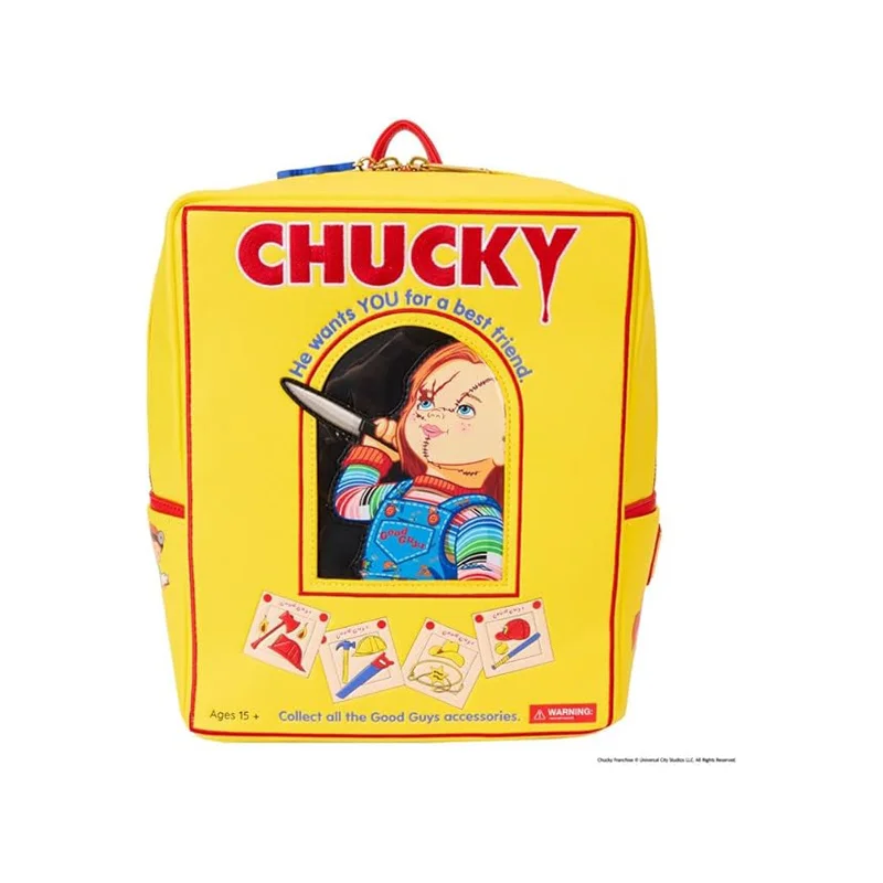 Lightweight daypack backpack for casual park strolls -Loungefly Child's Play Chucky Box Mini Backpack