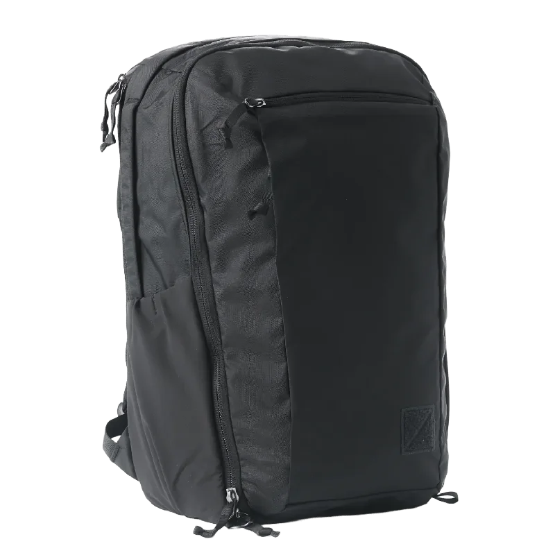 Reflective backpack for safe nighttime jogging -Evergoods Civic Travel Bag 35L -  Solution Black