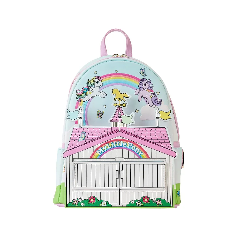 Small sling backpack for quick city errands -Loungefly Hasbro My Little Pony 40th Anniversary Stable Mini Backpack