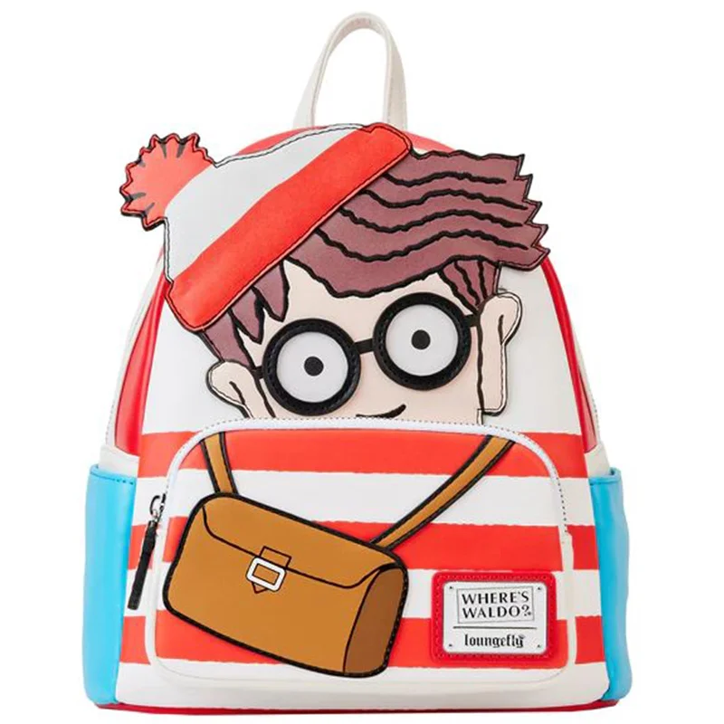 Casual denim backpack for everyday casual outings -Loungefly Where's Waldo Cosplay Mini Backpack