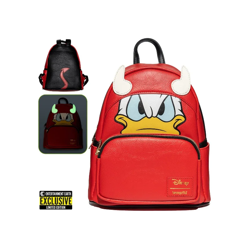 Breathable backpack for long-distance walking comfort -Loungefly Disney Exclusive Devil Donald Duck Mini Backpack