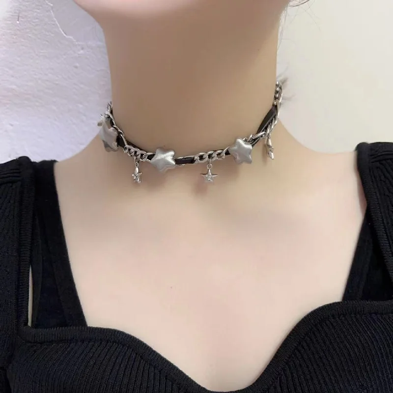 Festival T-Shirts for Music Events -Women's Punk Star Choker