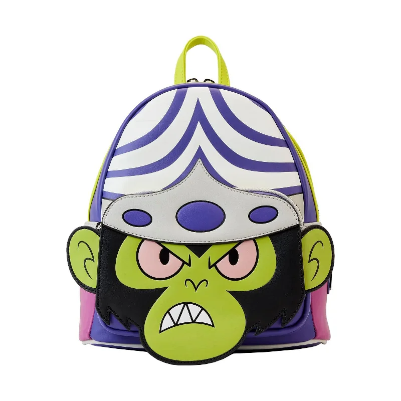 Sleek nylon backpack for lightweight travel ease -Loungefly Cartoon Network Power Puff Girls Mojo Jojo Cosplay Mini Backpack