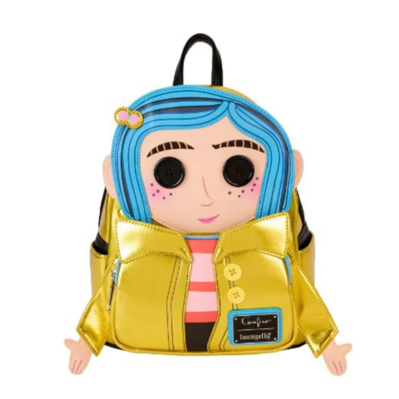 Expandable travel backpack for extra souvenir space -Loungefly Laika Coraline Doll Cosplay Mini Backpack