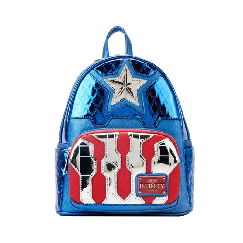 Professional backpack for corporate office essentials -Loungefly Marvel Shine Captain America Cosplay Mini Backpack