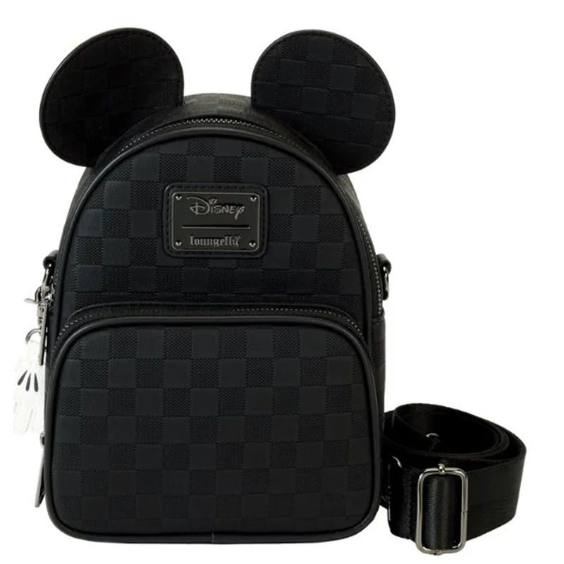 Insulated cooler backpack for picnic food storage -Loungefly Disney Mickey Mouse Checkered Texture Convertible Mini Backpack Crossbody Bag