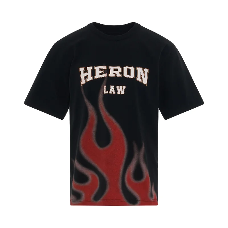 Ultralight backpack for minimalist backpacking trips -Heron Law Flames Short Sleeve T-Shirt in Black/Red