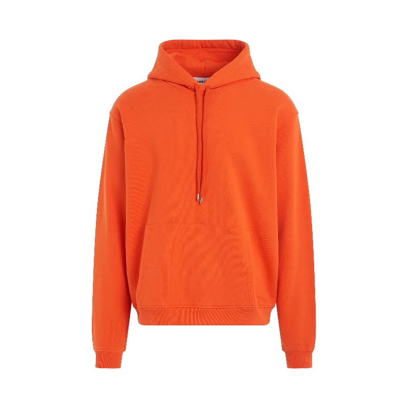 Bright orange backpack for outdoor visibility needs -Back Gradation Graphic Hoodie in Flame/Insignia Blue