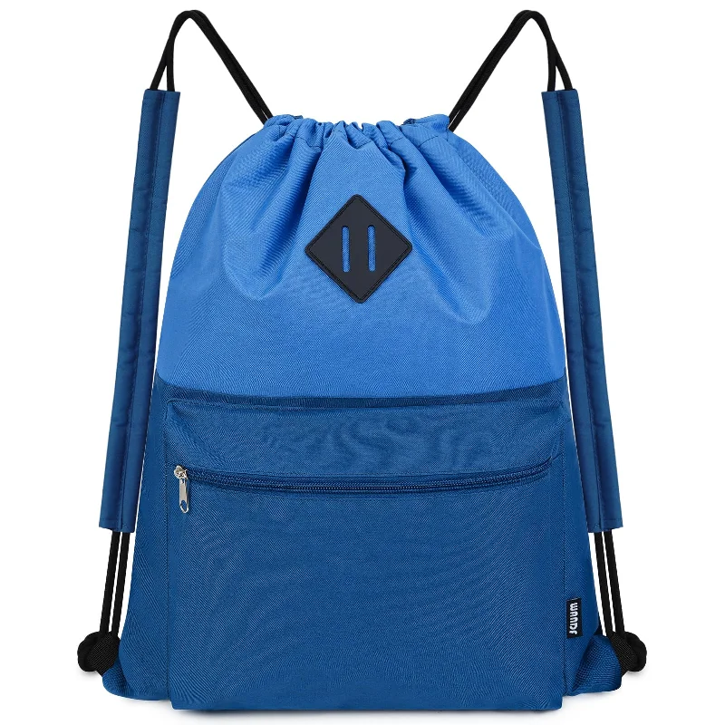 Eco-conscious backpack with sustainable fabric choices -WANDF Drawstring Sports Gym Backpack with Shoulder Pad