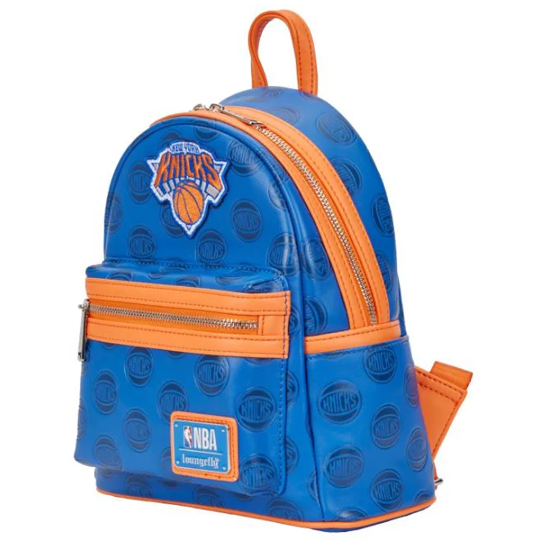 Compact travel backpack with airline carry-on size -Loungefly NBA NY Knicks Debossed Mini Backpack