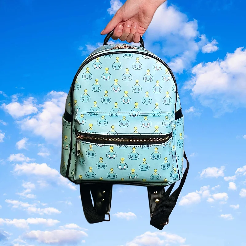 Affordable student backpack for heavy school books -Blue Baby Garden Mini Backpack (Made to Order)