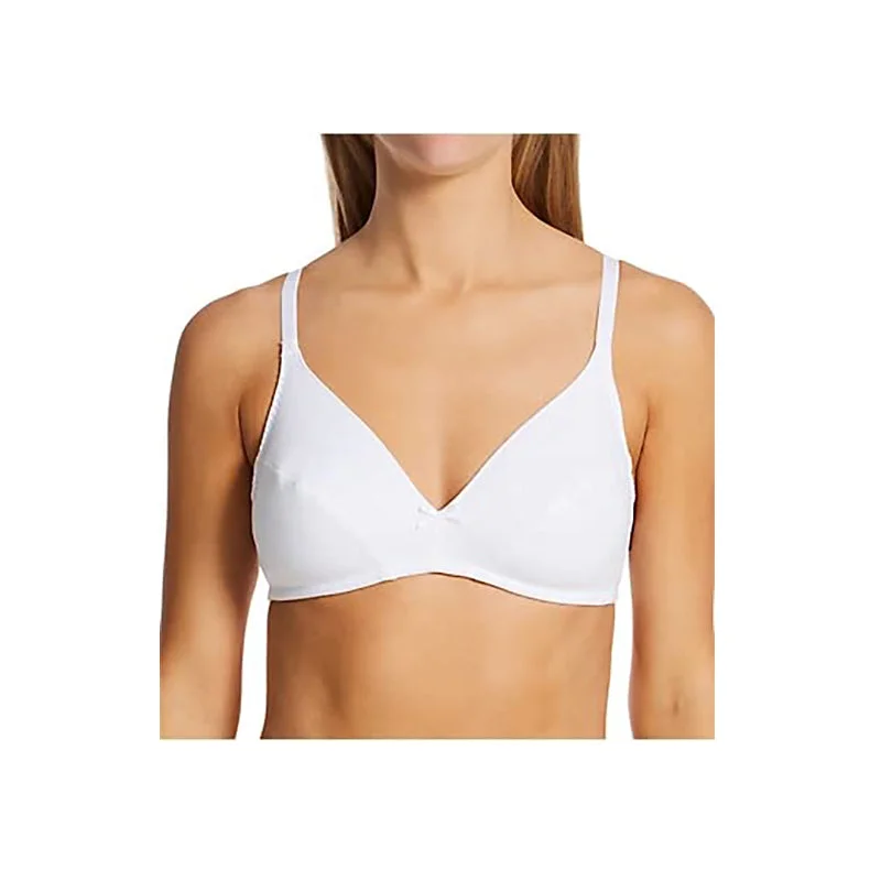 Khaki T-Shirts for Casual Wear -Women's White Cotton Wire Free Bra 2-Pack 96255