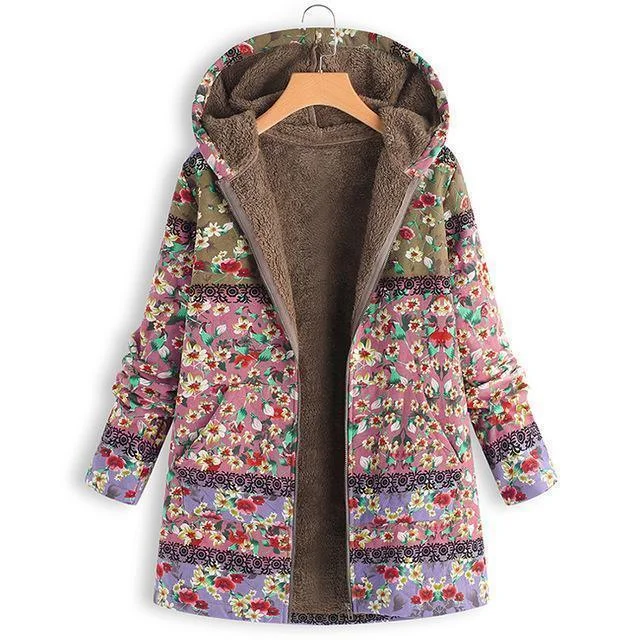 Brown T-Shirts for Earthy Tone -Women Coat, Vintage Floral Jacket