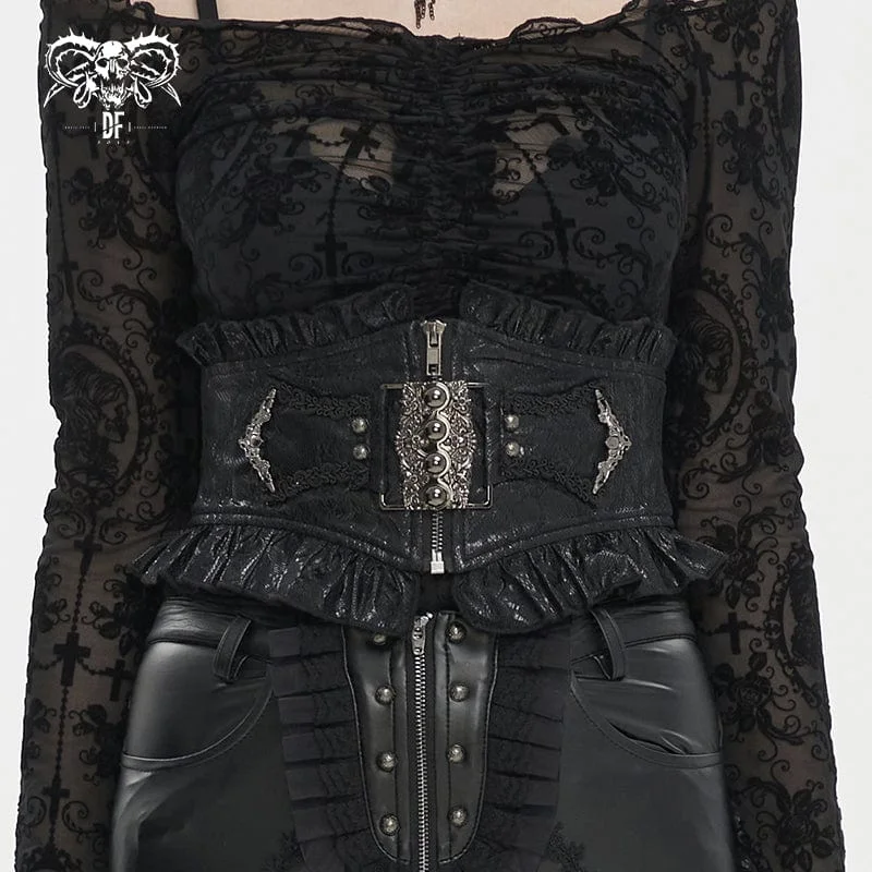 Anniversary T-Shirts for Special Occasion -Women's Gothic Beads Ruffled Belt