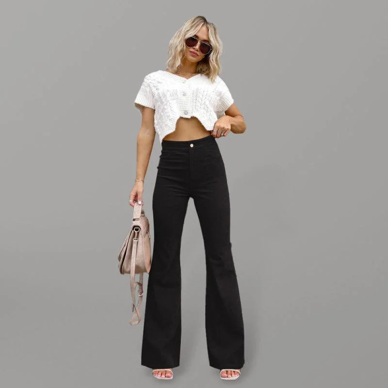 Mother's Day T-Shirts for Gift Idea -Wide Leg Flared Corduroy Women Pants