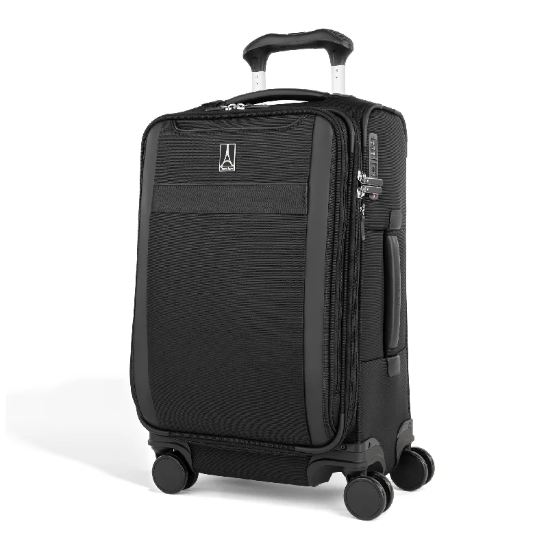 Minimalist black backpack for sleek professional use -Travelpro VersaPack+ Carry-on Expandable Spinner