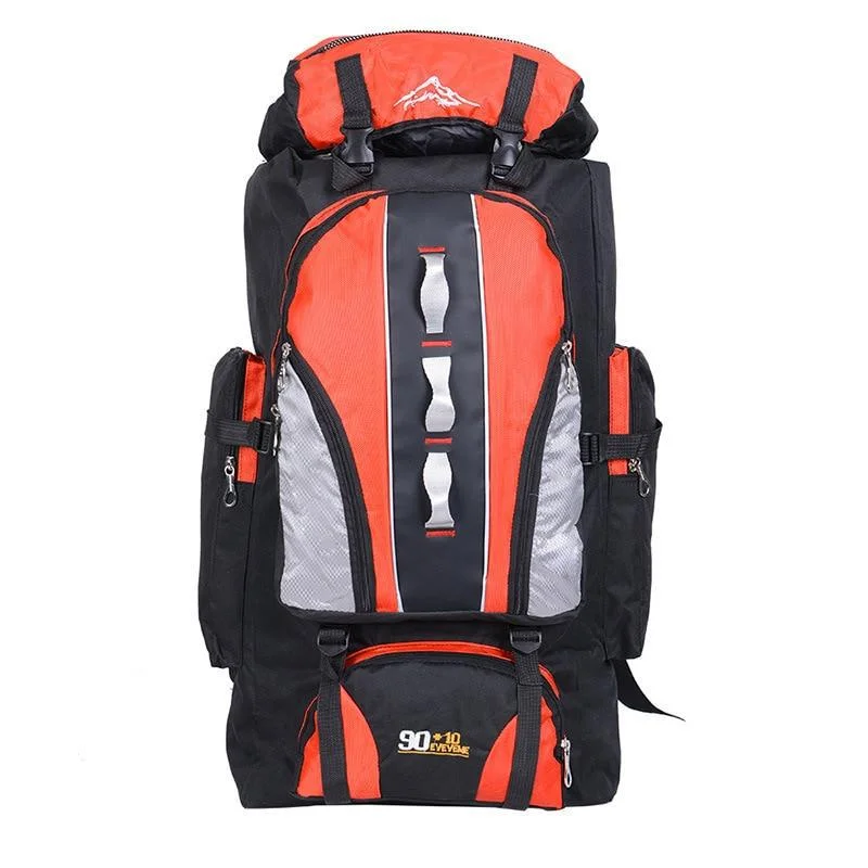 Breathable padded backpack for sweaty summer treks -100L Large Capacity Camping Hiking Backpack