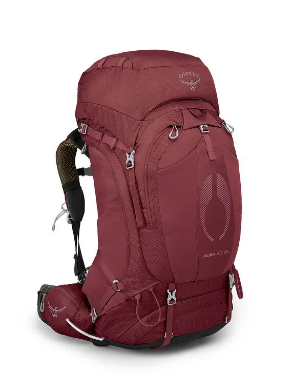 Reinforced bottom backpack for heavy load durability -Osprey Aura AG women's 65L Backpack