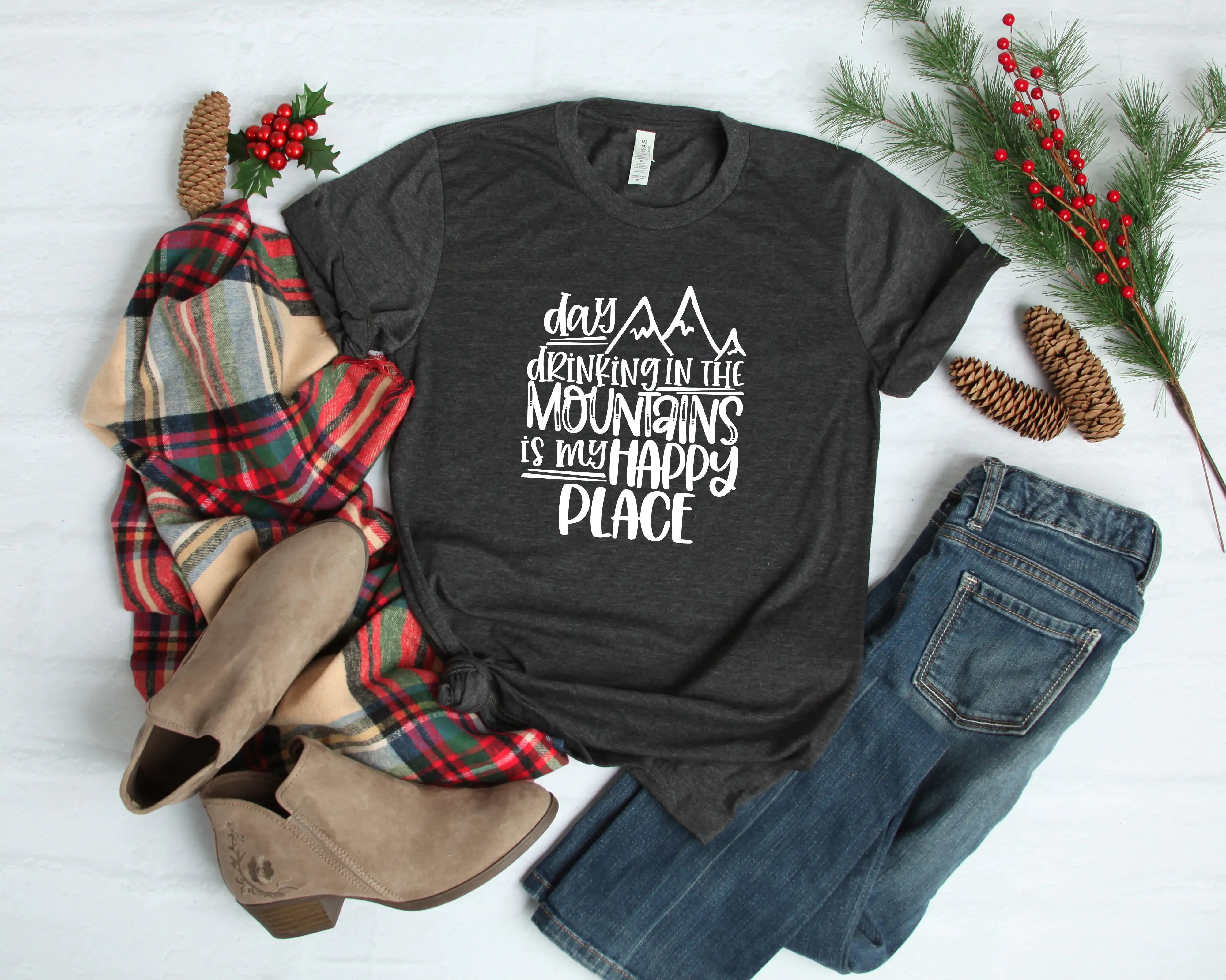 Vintage T-Shirts for Nostalgia -Day Drinking In the Mountains Shirt, Adventure Shirt