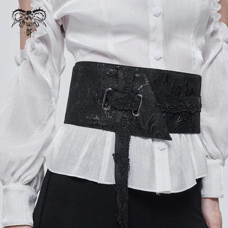 Oversized T-Shirts for Trendy Look -Women's Gothic Floral Adjustable Belt