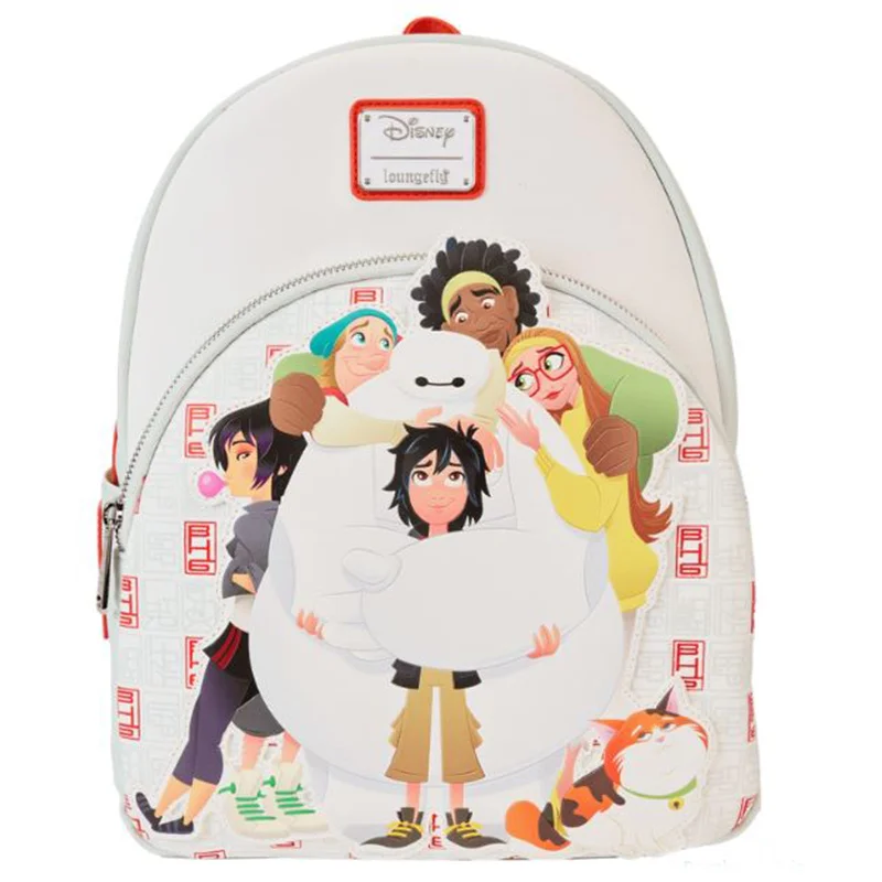 Multi-compartment backpack for organized school supplies -Loungefly Disney Big Hero 6 10th Anniversary Baymax And Friends Mini Backpack