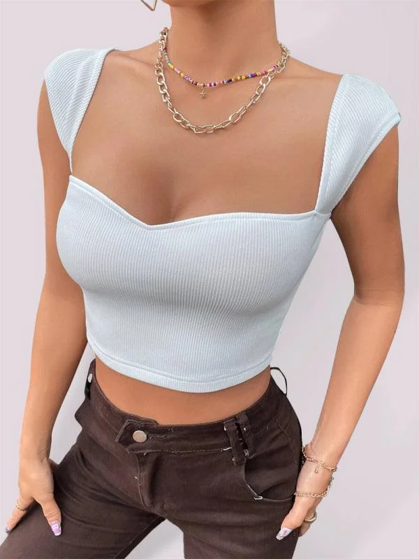 Cotton T-Shirts for Soft Comfort -Square Neck Women Crop Top