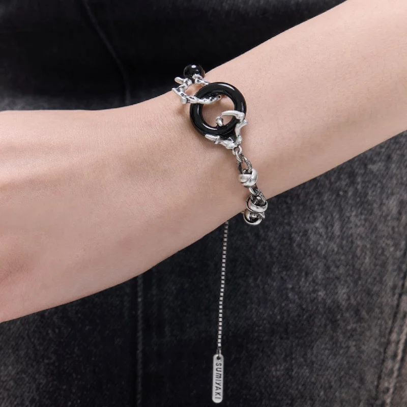 Gray T-Shirts for Subtle Style -Women's Punk Dragon Claw Splice Bracelet